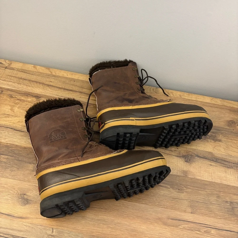 Sorel Dominator Leather Insulated Waterproof Winter Snow Boots Vintage Men’s